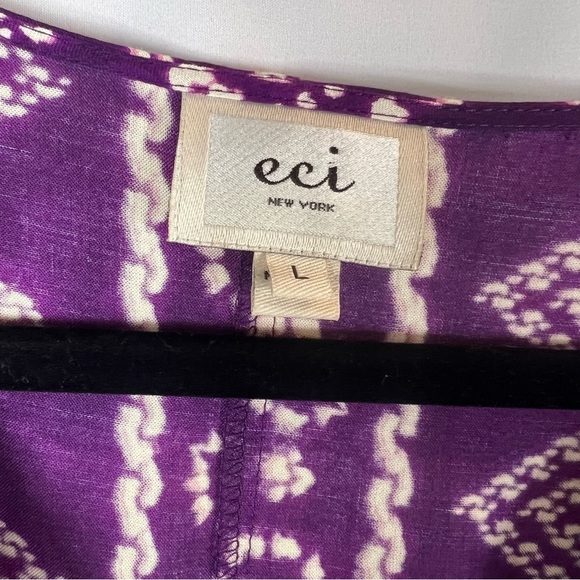 Eci New York kimono modest top Size: L Women's Purple Patterned Top - Picture 6 of 12
